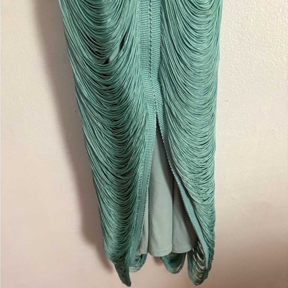 NWT MANGO CAPSULE FRINGED DRESS WITH LOW BACK - Picture 11 of 13